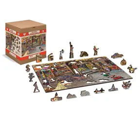 Holzstadt-Puzzle, 2-in-1, 400 Teile, ab 8 Jahren. Im Spielzeugladen Wooden City.