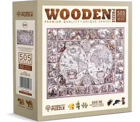 Wooden City Holzpuzzle: Karte des Zeitalters der Entdeckungen / 505 Teile / ab 14 Jahren