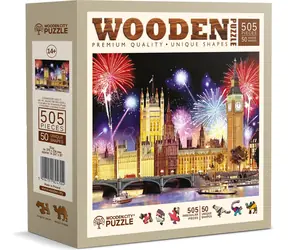 Wooden City Holzpuzzle „Nacht-London“ / 505 Teile / ab 14 Jahren