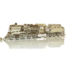 Wooden City 3D-Holzpuzzle Express mit Tender und Gleisen / 580 Teile / ab 14 Jahren