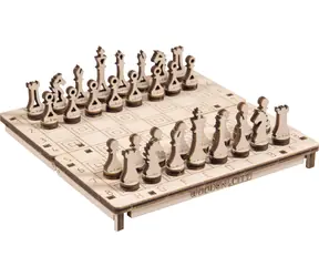Wooden City 3D-Holzpuzzlespiel Schach und Dame 2in1 / 92 Teile / ab 14 Jahren