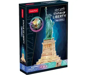 CubicFun Leuchtendes 3D-Puzzle Nachtedition: Freiheitsstatue / 79 Teile / ab 8 Jahren