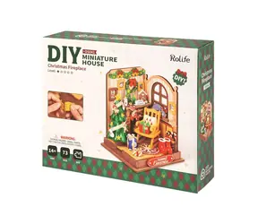 Robotime 3D Rolife DIY Haus: Weihnachten am Kamin / 73 Teile / ab 14 Jahren