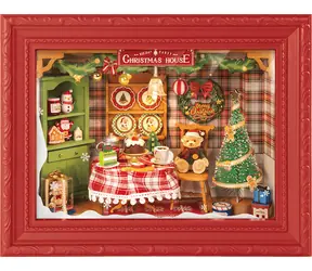 Robotime Rolife DIY 3D-Holzpuzzle „Weihnachtsabendessen“ mit LED-Beleuchtung / 125 Teile / ab 14 Jahren