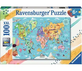 Ravensburger Puzzle Weltkarte XXL / 100 Teile / ab 6 Jahren