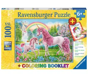 Ravensburger Puzzle Magische Einhörner XXL + Malbuch / 100 Teile / ab 6 Jahren