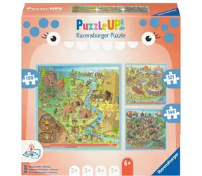Ravensburger Puzzle UP! Geschichte - Steinzeit, Antikes Rom, Mittelalter (100, 121 und 144 Teile) / ab 6 Jahren