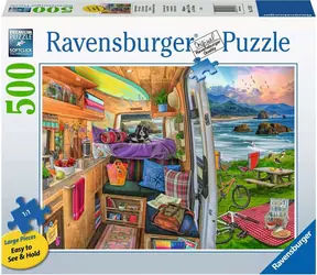 Ravensburger Puzzle „Blick aus dem Wohnwagen“ XXL / 500 Teile / ab 12 Jahren