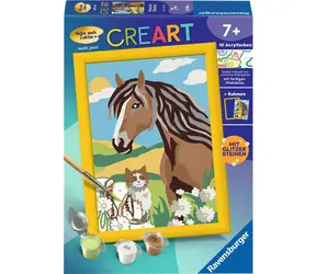 Ravensburger CreArt Pferd und Kätzchen - Malen nach Zahlen / ab 7 Jahren