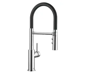 Blanco Catris S - Spültischarmatur mit flexiblem Arm und Brause, schwarz/chrom 