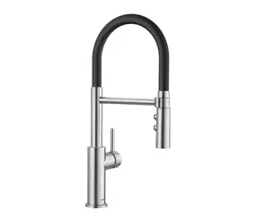 Blanco Catris S - Spültischarmatur mit flexiblem Arm und Brause, schwarz/Edelstahl 