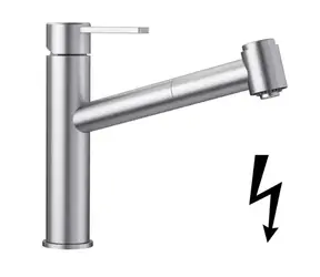 Blanco Ambis S - Spültischarmatur mit Ausziehbrause, gebürsteter Edelstahl 