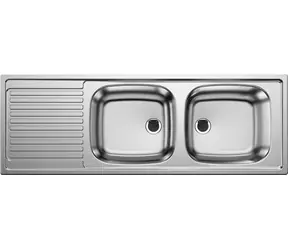 Blanco Top EZS - Spülbecken 124x44 cm Edelstahl 