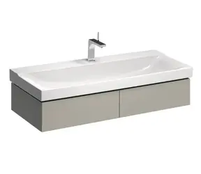 Geberit Xeno 2 - Waschtischunterschrank 120 cm mit LED-Beleuchtung, grau-beige / 2 Schubladen, 