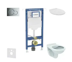 Geberit Duofix - Vorwandmontage-Set | Alpha WC mit Sitz | Sigma01 | Chrom glänzend 
