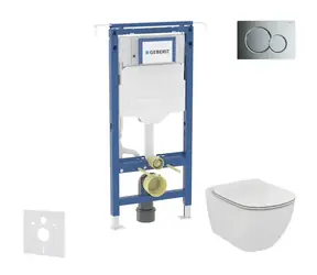 Geberit Duofix - Vorwandmontage-Set | WC und Sitz Ideal Standard Tesi | Sigma01 | Chrom glänzend 