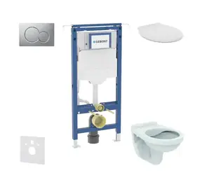 Geberit Duofix - Vorwandmontage-Set | Alpha WC mit Sitz | Sigma01 | Mattchrom 