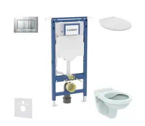 Geberit Duofix - Vorwandmontage-Set | Alpha WC mit Sitz | Sigma20 | mattchrom/chrom 