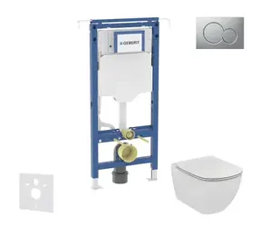 Geberit Duofix - Vorwandmontage-Set | WC und Sitz Ideal Standard Tesi | Sigma01 | mattchrom 