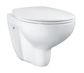 Grohe Bau Ceramic - Wand-WC mit SoftClose-Sitz, spülrandlos, Alpinweiß 