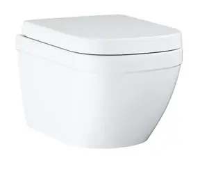 Grohe Euro Ceramic - Wand-WC mit Softclose-Sitz, spülrandlos, Triple Vortex, Alpinweiß 