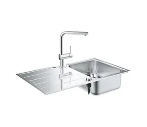 Grohe Spülbecken - K500 Spülbecken-Set und Minta Armatur, gebürsteter Edelstahl/Chrom 
