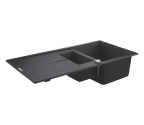 Grohe Spülbecken - Kompositspüle K400 mit automatischem Ablauf, 100 x 50 cm, Granit, schwarz 