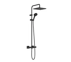 Hansgrohe Vernis Shape - Duschset Showerpipe 240 mit Thermostat | 2 Strahlarten | Mattschwarz