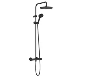 Hansgrohe Vernis Blend - Duschset Showerpipe 240 mit Thermostat | 2 Strahlarten | EcoSmart | Mattschwarz