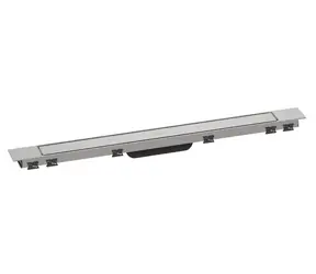 Hansgrohe RainDrain Match PLUS - Duschrinne 80 cm | mit Rost | gebürsteter Stahl 