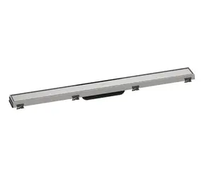Hansgrohe RainDrain Match - Duschrinne mit Edelstahlrost 800 | mit höhenverstellbarem Rahmen | gebürsteter Edelstahl 