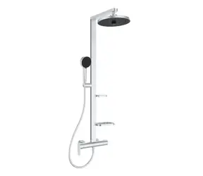 Ideal Standard ALU+ - Duschset mit Mischbatterie | Durchmesser 26 cm | 2 Düsen | Silber 