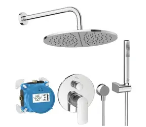 Ideal Standard CeraTherm - Duschset mit Unterputzarmatur | mit Duschkörper | Durchmesser 30 cm | Chrom 