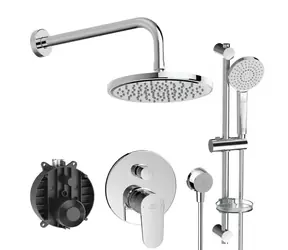 Ideal Standard Cerafine O - Duschset mit Unterputzmischer | mit Duschkörper | 3 Düsen | Durchmesser 20 cm | Chrom 