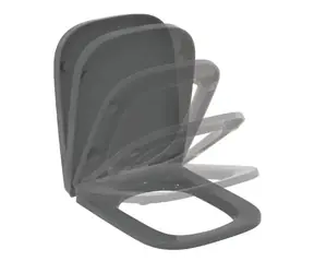 Ideal Standard i.Life B - WC-Sitz mit Rundum-Absenkautomatik | SoftClose | Hochglanzgrau 