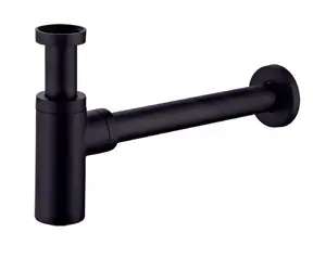kielle Siphons - Waschbeckensiphon | Durchmesser 32 mm | rund | Metall | mattschwarz
