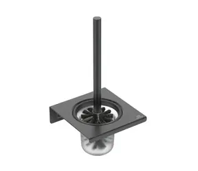 Ideal Standard ALU+ - Wand-WC-Bürste mit Halterung | Mattglas/Seidenschwarz