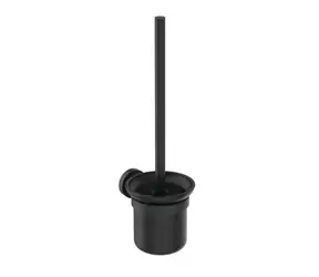 Ideal Standard IOM - Wand-WC-Bürste | mit Halterung | Schwarz satiniertes Glas/Seidenschwarz