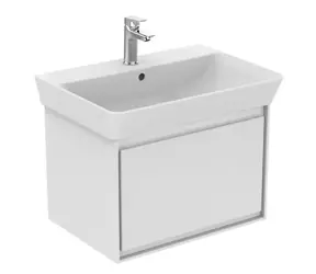 Ideal Standard Connect Air - Cube Waschtischunterschrank 65 cm | 58 x 41 x 40 cm | Hochglanzweiß/Mattweiß