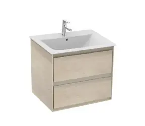 Ideal Standard Connect Air - Waschtischunterschrank | 60 x 44 x 52 cm | helles Holz/hellbraune, matte Dekor