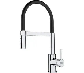 Franke Lina - Spültischarmatur FC 6085.031 mit flexiblem Arm und Brause, Chrom/Schwarz