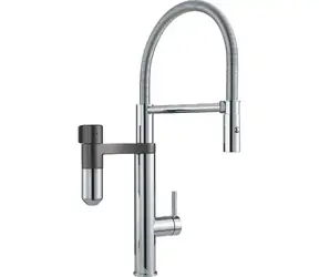 Franke Filterarmatur - Vital Tap Spültischarmatur mit Filtervorrichtung, Auslauf und Brause, Chrom/Gunmetal