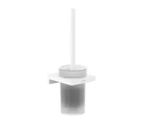 Hansgrohe AddStoris - Wand-WC-Bürste | Milchglas/Mattweiß