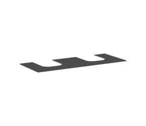 Hansgrohe Xevolos E - Spülbeckenplatte | 137 x 55 cm | 2 Ausschnitte | Mattgrau