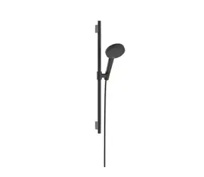 Hansgrohe - Duschkopf-, Stangen- und Schlauchset, 3 Strahlarten, EcoSmart, gebürstetes Schwarzchrom