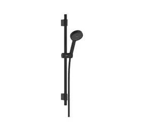 Hansgrohe - Duschkopf-Set mit Stange und Schlauch, 2 Strahlarten, EcoSmart, matt schwarz