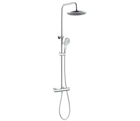 kielle - Duschset mit Thermostat, 24 cm, 3 Düsen, Chrom