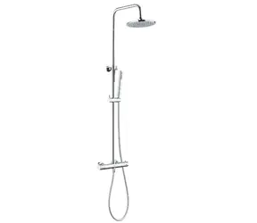 kielle - Duschset mit Thermostat, 20 cm, 1 Strahl, Chrom