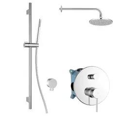 Kielle - Duschset mit Unterputzmischer für 2 Geräte, mit EcoSpare-Zubehör und -Körper, Chrom