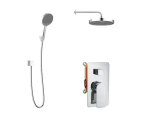 Kielle - Duschset mit Unterputzmischer für 2 Geräte, mit EcoSpare-Zubehör und -Körper, Chrom